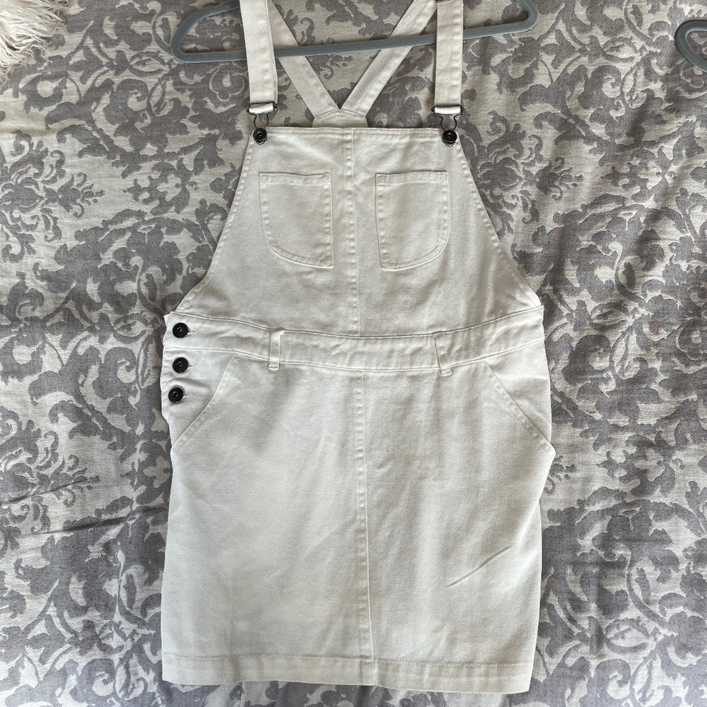 White Overall Dress